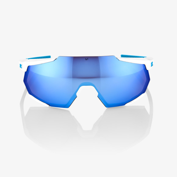 Óculos 100% Racetrap Movistar Team blanco lente azul Espejo 