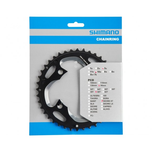 SHIMANO Deore XT M782 Triple 40T 10v Chainring 
