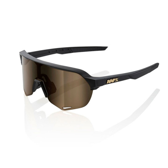 Gafas 100% S2 Matte negro lente Soft Gold 