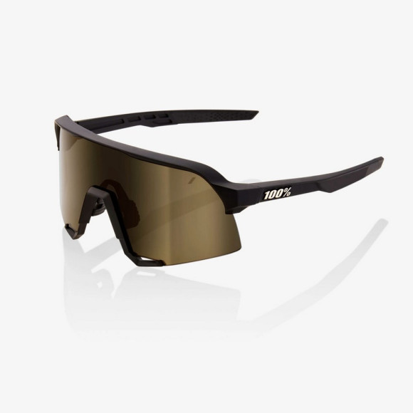 Gafas 100% S3 Soft Tact negro lente negro Gold Mirror 