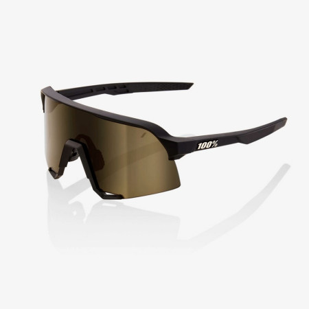 Glasses 100% S3 Soft Tact black lente black Gold Mirror 
