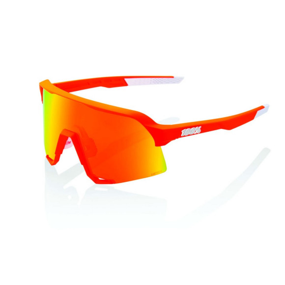 Óculos 100% S3 Soft Tact Neon orange lente Hiper red Mirror 