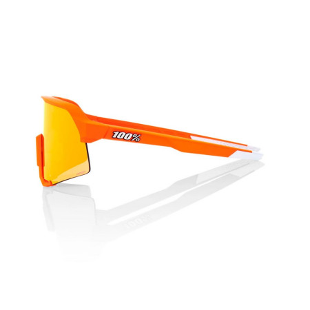 Óculos 100% S3 Soft Tact Neon orange lente Hiper red Mirror 