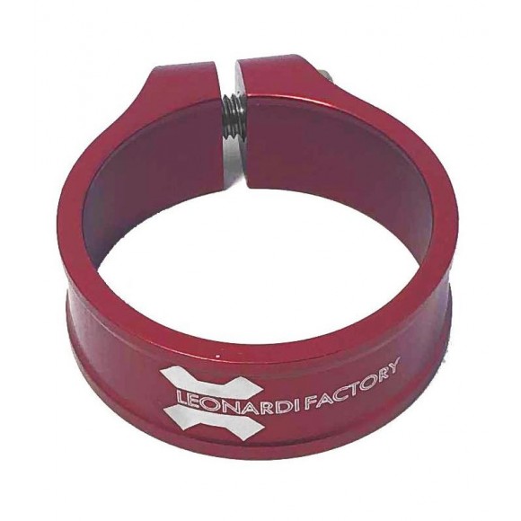 Seatpost clamp - LEONARDI 31.8 mm red saddle clamp 
