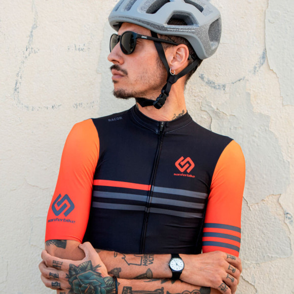 Maillot RACOR Sanferbike Navafría Limited Edition 2023 NEGRO NARANJA L