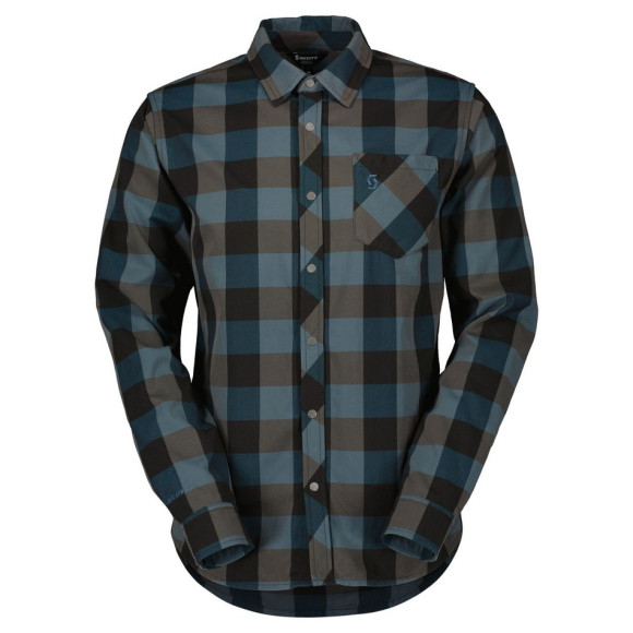 Camisa SCOTT MS Trail Flow Check LS 2023 PRETO AZUL S