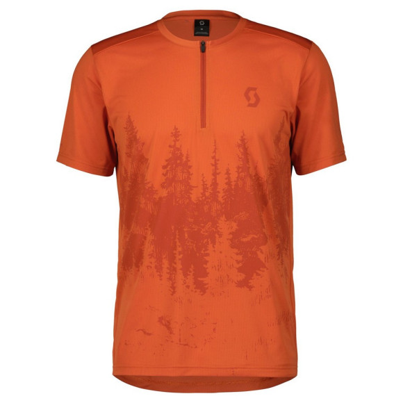 Camisa SCOTT MS Trail Flow ZIP SS LARANJA S