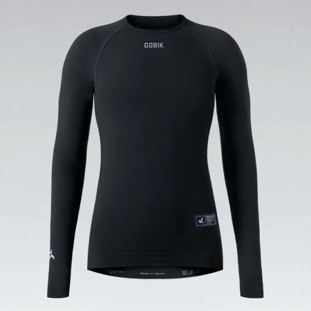 Camiseta feminina GOBIK Winter Merino manga comprida carvão 2024 PRETO XSS