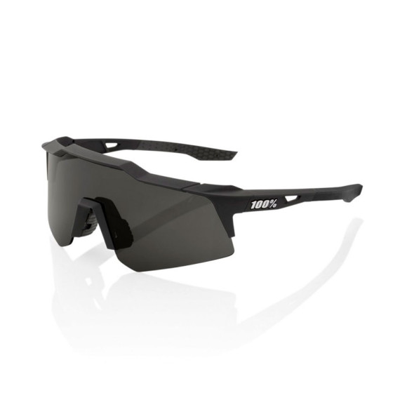 100% Speedcraft XS Smoke Lens Soft Tact Black Glasses 