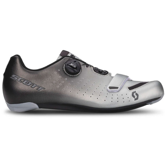 SCOTT Road Comp Boa Black Fade Metallic Silver Shoes GREY 44