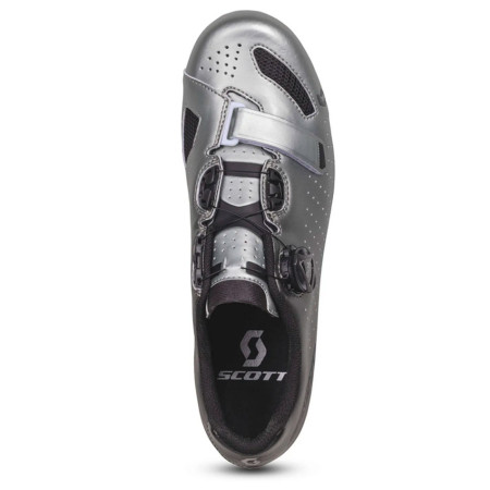 SCOTT Road Comp Boa Black Fade Metallic Silver Shoes GREY 44