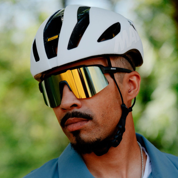 Óculos MAVIC MVS Shield Preto Dourado Azul Cat 3 