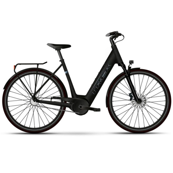 Bicicleta eléctrica TREK District+ 4 Lowstep Protector de cadena 545 Wh 2025 NEGRO XL