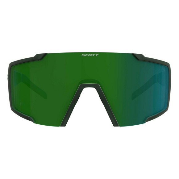 Occhiali da sole SCOTT Shield Compact Kaki Green Lenti cromate verdi 