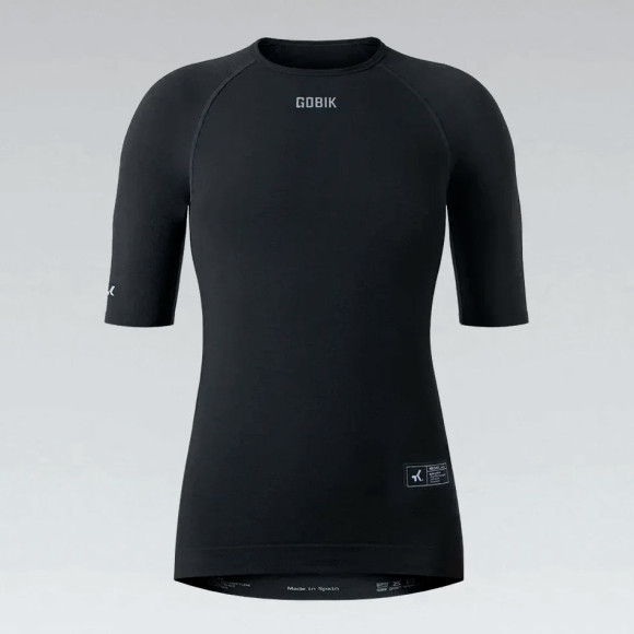 Canotta intima invernale da donna a maniche corte in lana merino GOBIK 2024 NEGRO XSS