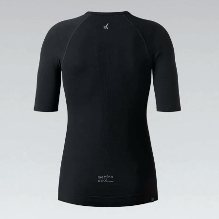 Camiseta feminina de manga curta GOBIK Winter Merino 2024 PRETO XSS