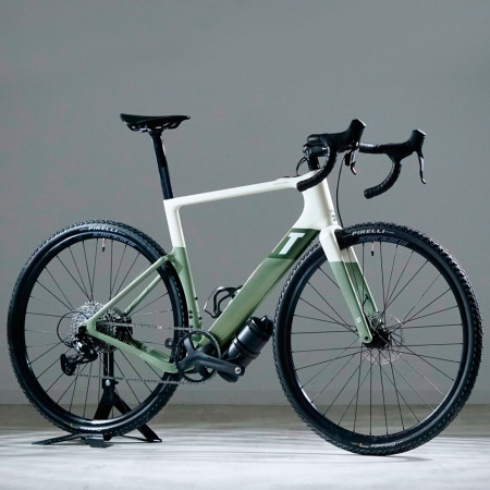3T Racemax BOOST X35 Apex 1x12 DB White Green Electric Bike OLIVE 56