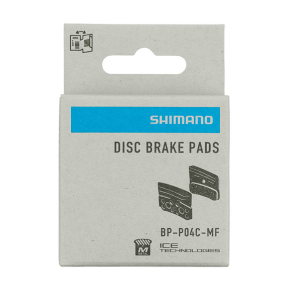 Pastilhas de freio metálicas SHIMANO P04C com dissipador de calor 