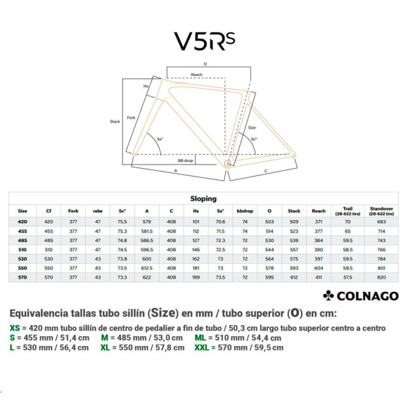 Quadro COLNAGO V5RS Campeão Mundial BRANCO XS