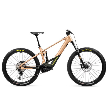Bicicletta elettrica personalizzata ORBEA Wild H20 con forcella Fox 38 da 160 mm CHAMPAGNE M