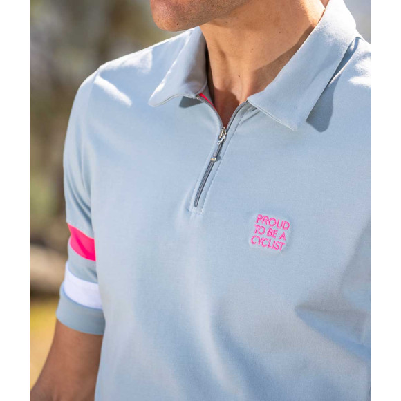 Polo TRANSPARENT fluor grey S