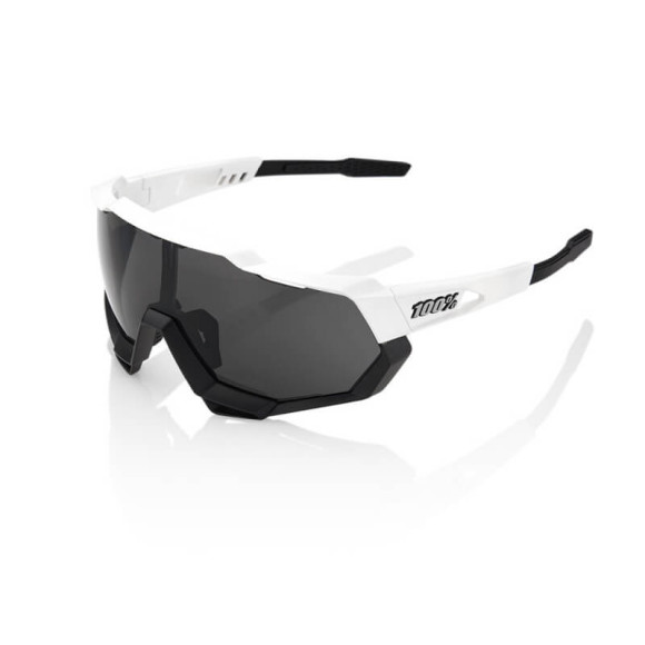 Óculos 100% Speedtrap Matte blanco-negro lente ahumada