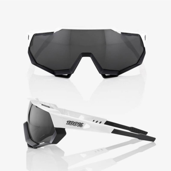 Glasses 100% Speedtrap Matte white-black lente ahumada 