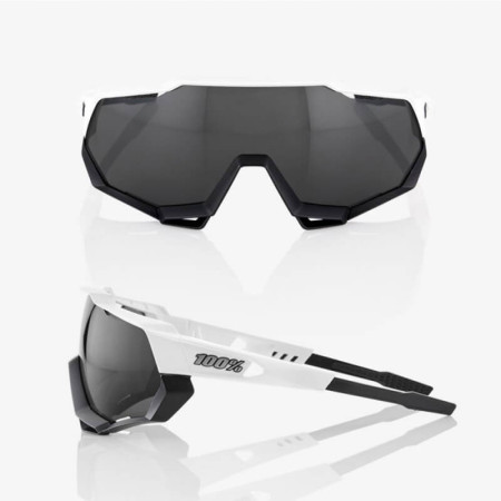 Gafas 100% Speedtrap Matte blanco-negro lente ahumada