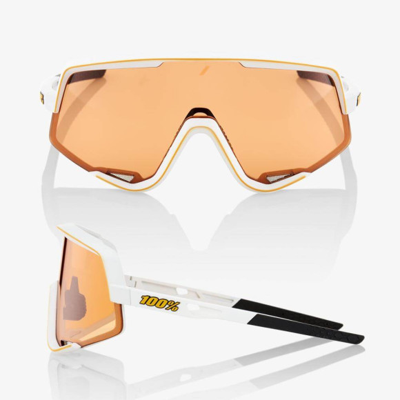 Óculos 100% Glendale Soft Tact blanco lente naranjas 